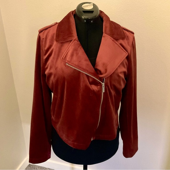 NWT Lauren Conrad Velvet Moto Jacket - Picture 1 of 5